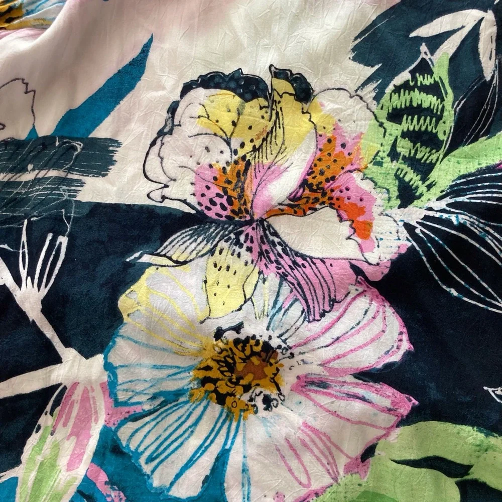 Jams World Vintage 90’s Hattie Dress W329 Copyright Bela Bella Tropical Print Lg - Picture 7 of 9